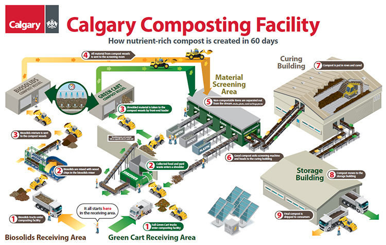 Green Cart Compost Facility Process Infographic