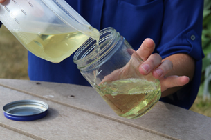 Place leftover chemicals in sealed container