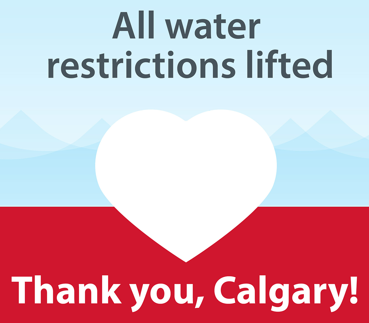All water restrictions have been lifted. Thank you Calgarians!