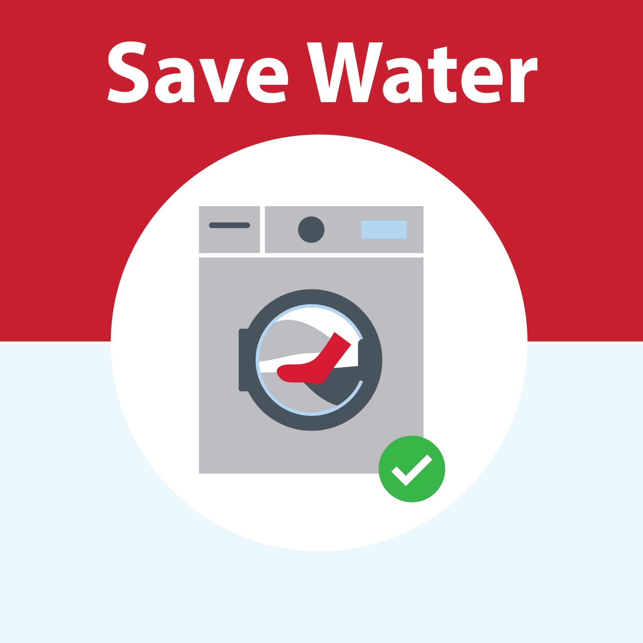save water - i con of a full laundry machine