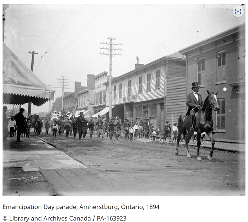 Emancipation day parade, Amherstburg, Ontario, 1894