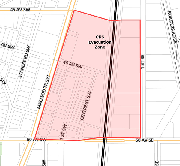 Evacuation area map