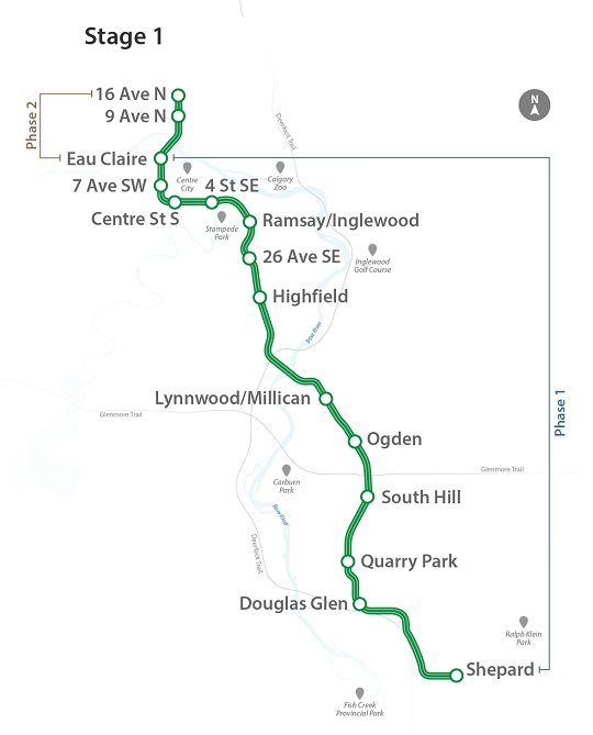 Green Line Phase 2 map