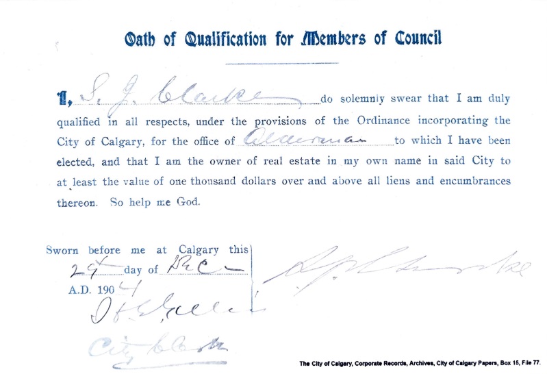 Oath of qualification