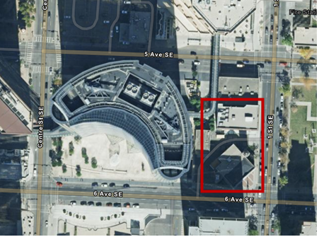Map showing the outline of the Foothills Athletic Park area.