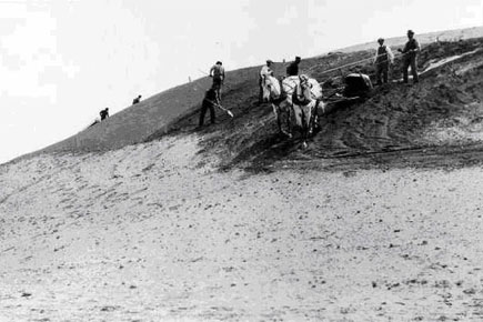 initial grading of the slope