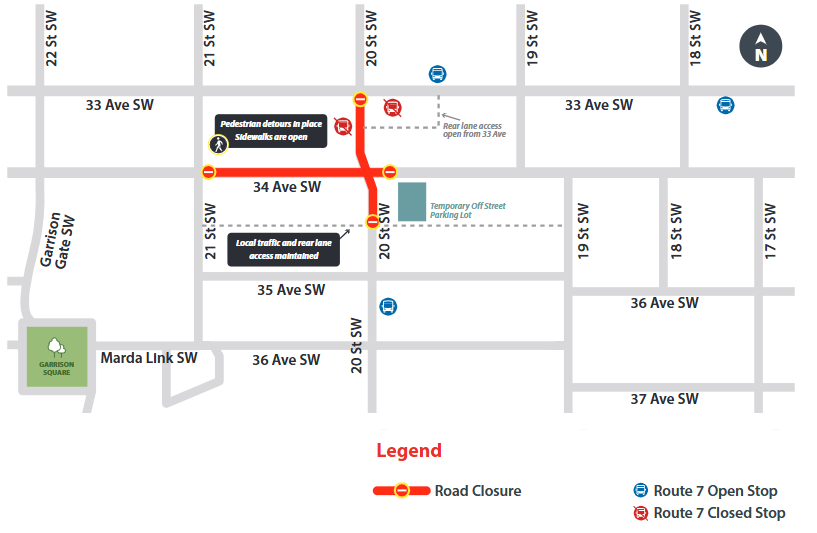 20 St. S.W. closure map
