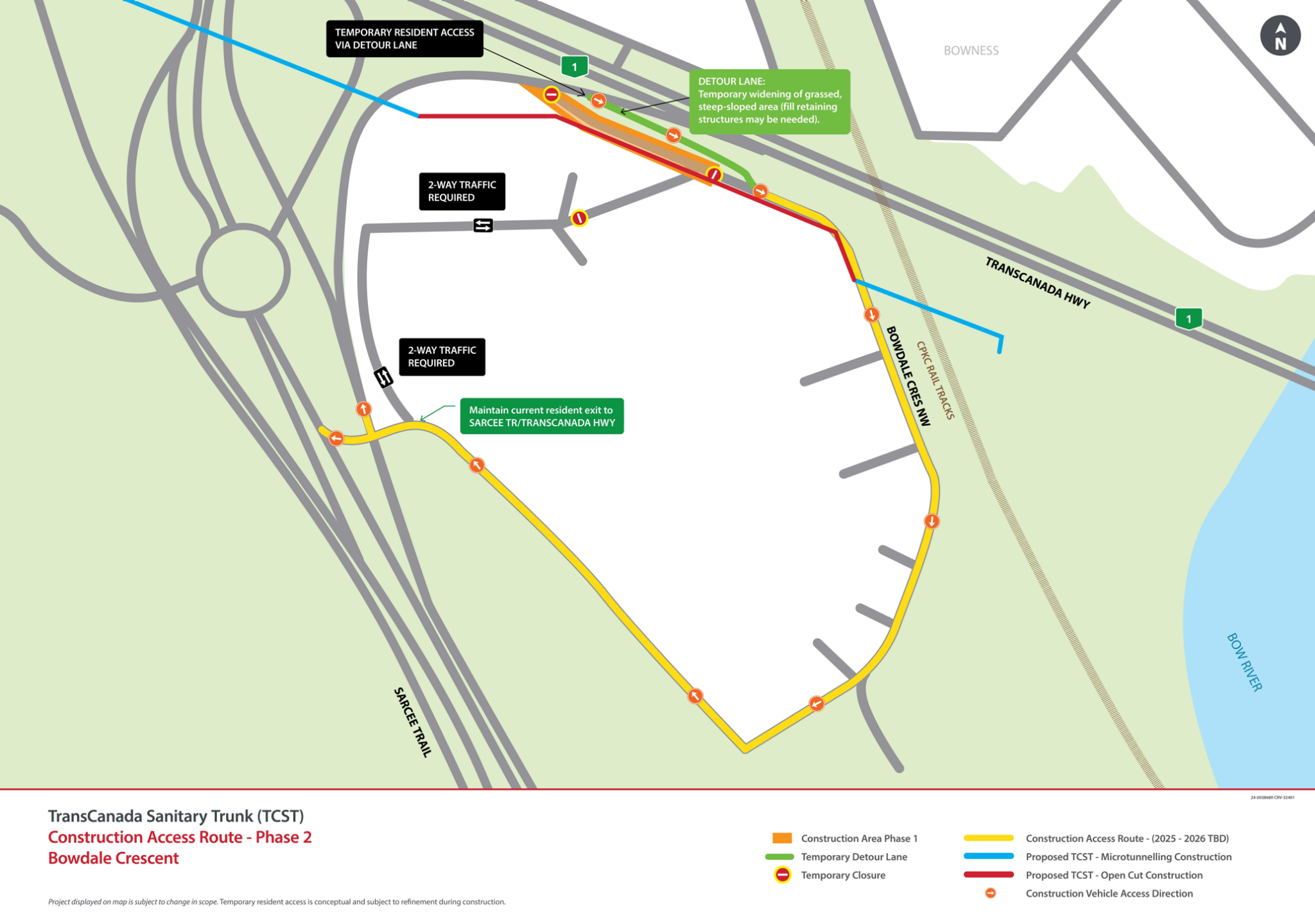 TransCanada Sanitary Trunk (TCST) construction access route - Phase 2 - Bowdale Crescent
