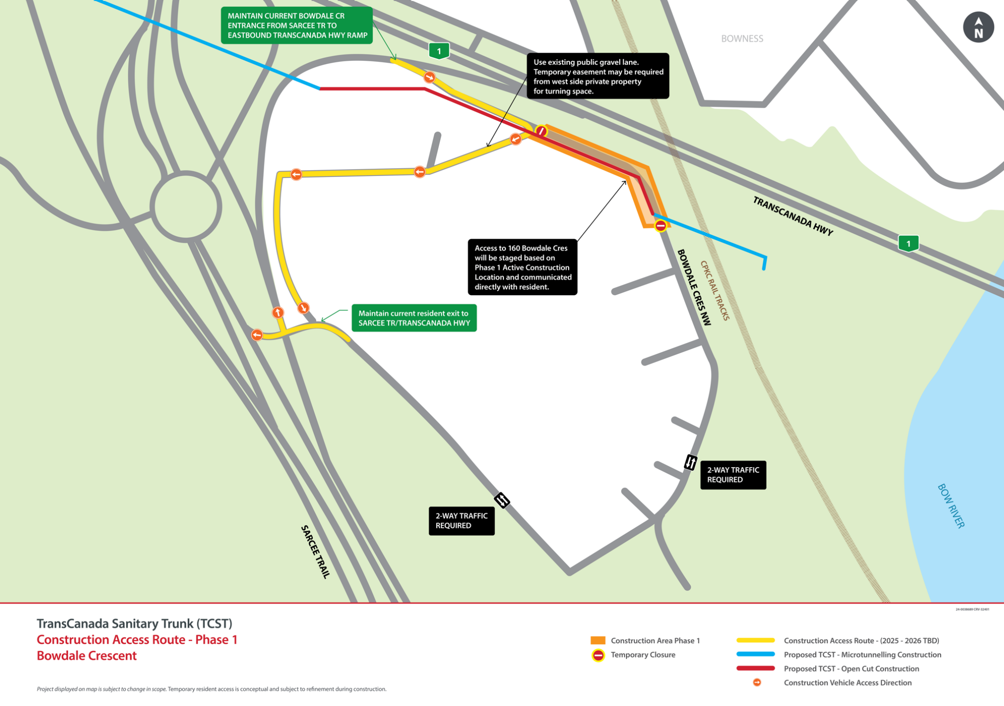 TransCanada Sanitary Trunk (TCST) construction access route - Phase 1 - Bowdale Crescent