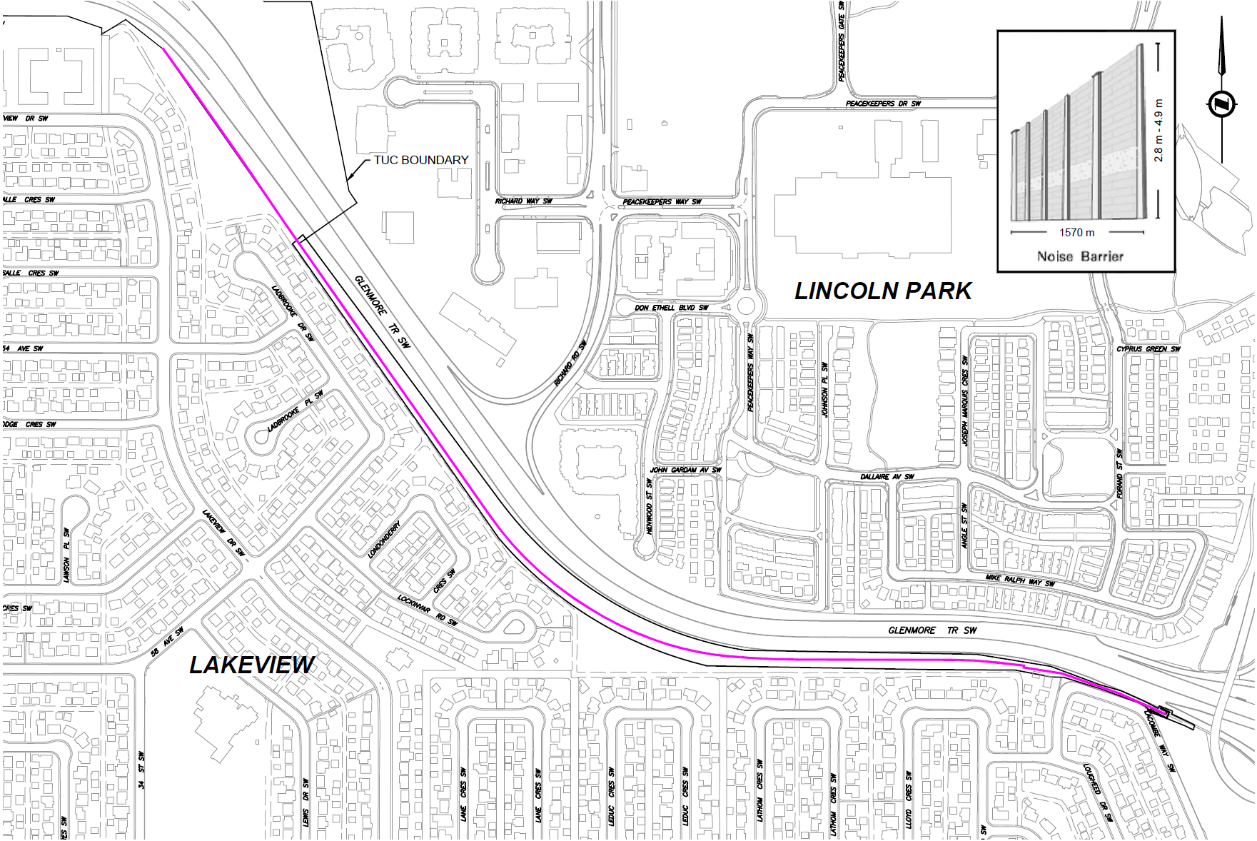Lakeview Community Noise Barrier Construction