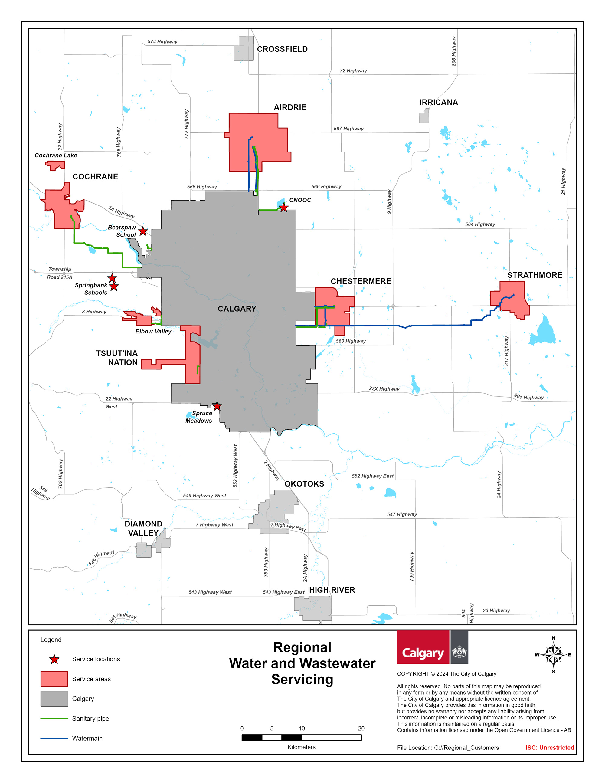 Overall regional water service map